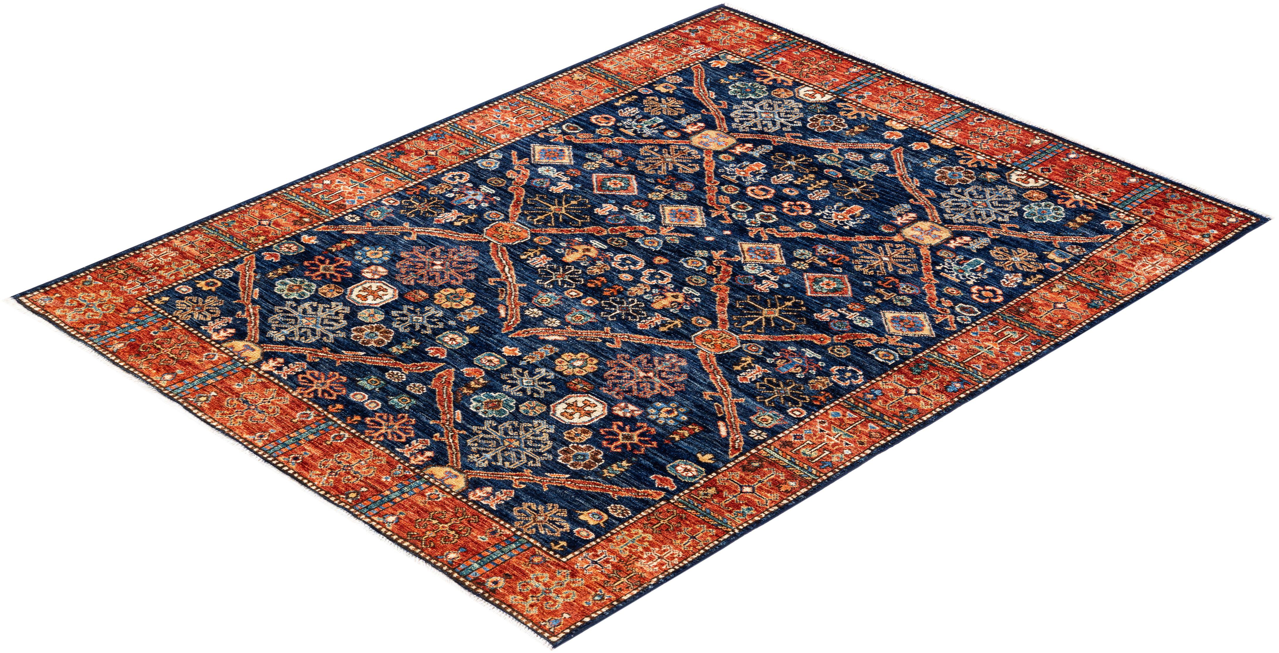 Serapi, One-of-a-kind hand knotted Runner Rug, Blue For Sale 1