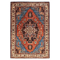 Serapi, One-of-a-Kind Hand Knotted Runner Rug, Blue