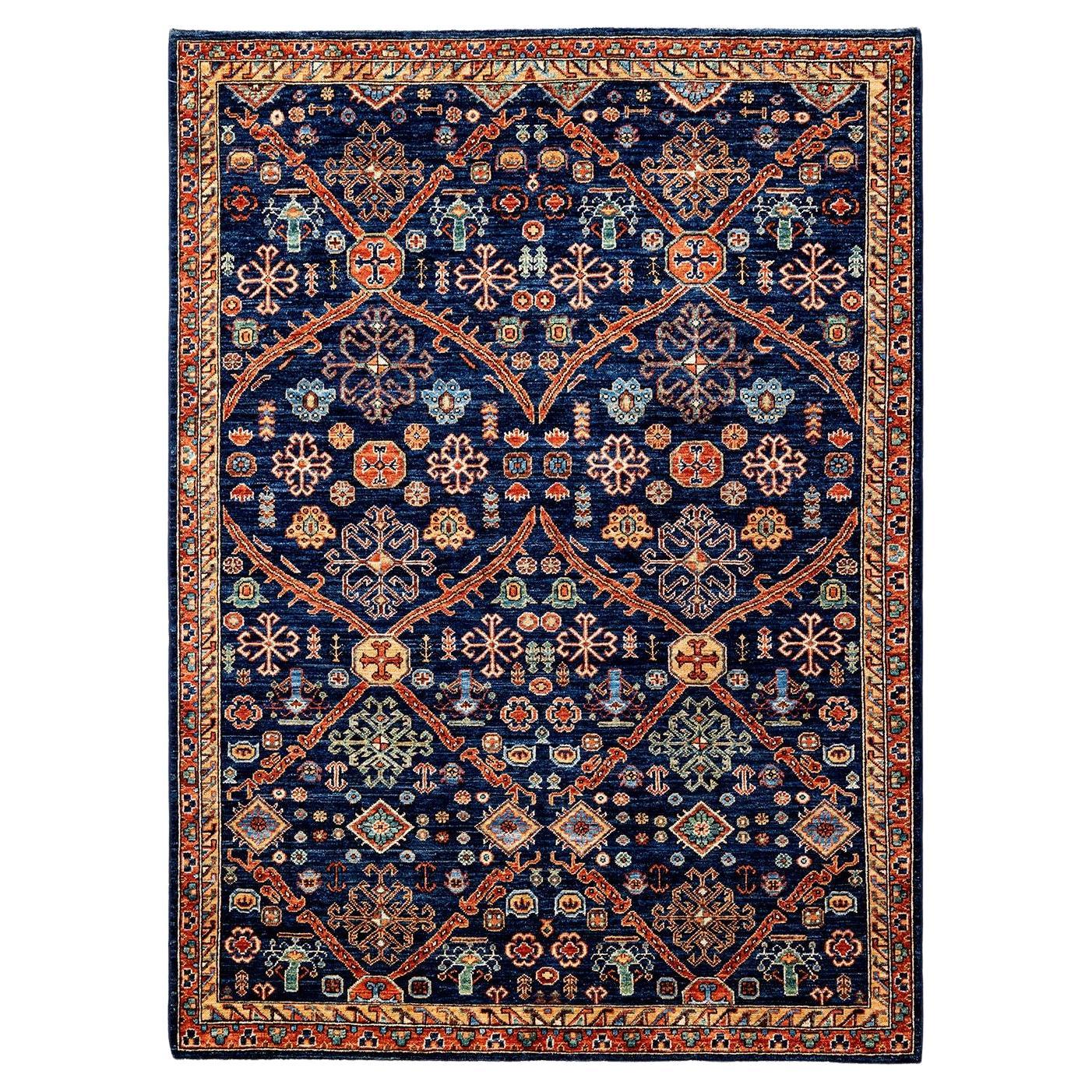 Serapi, One-of-a-kind Hand Knotted Runner Rug, Blue For Sale