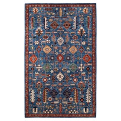 Serapi, One-of-a-Kind Hand Knotted Runner Rug, Blue