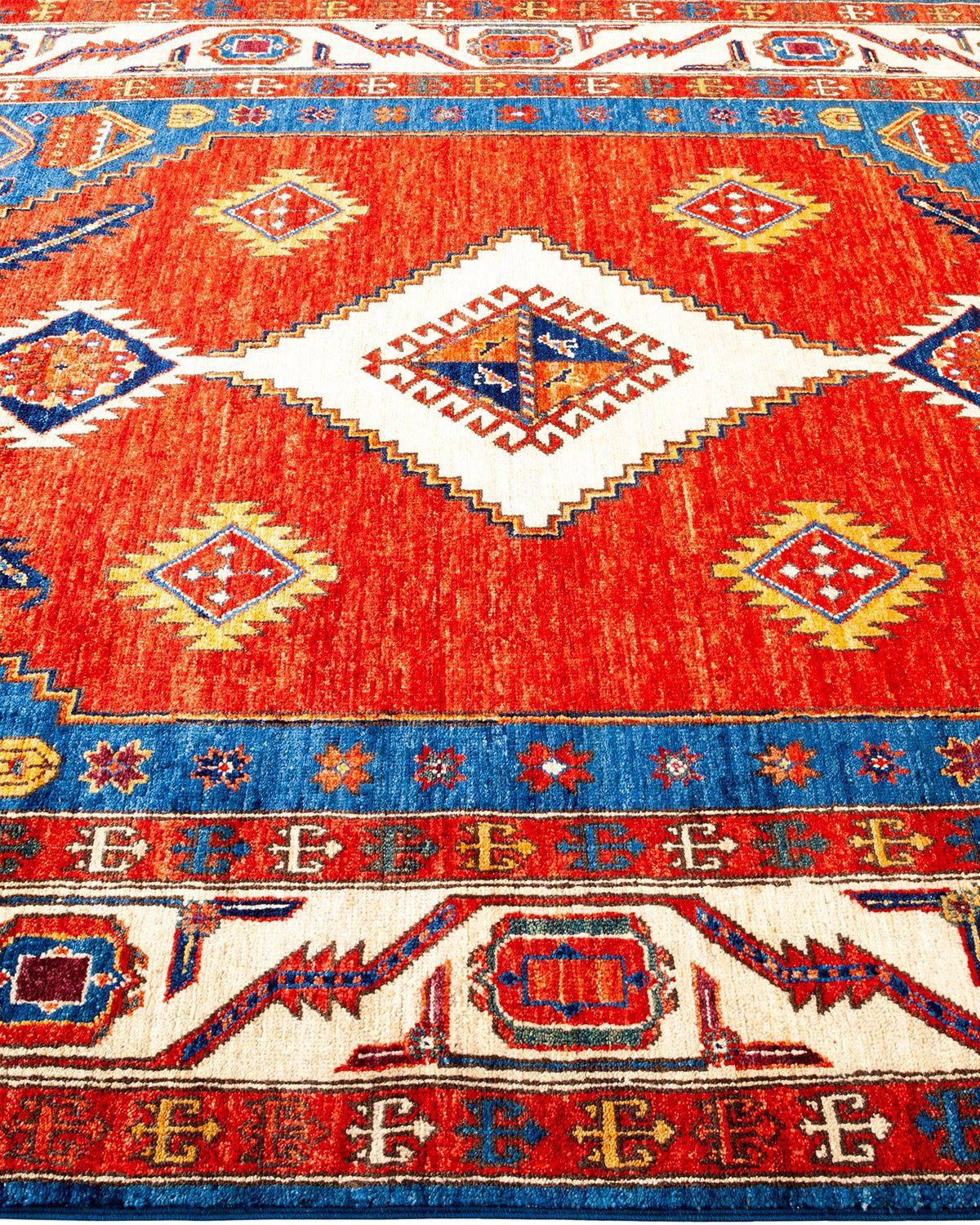 Pakistani Serapi, One-of-a-Kind Hand Knotted Runner Rug, Blue For Sale