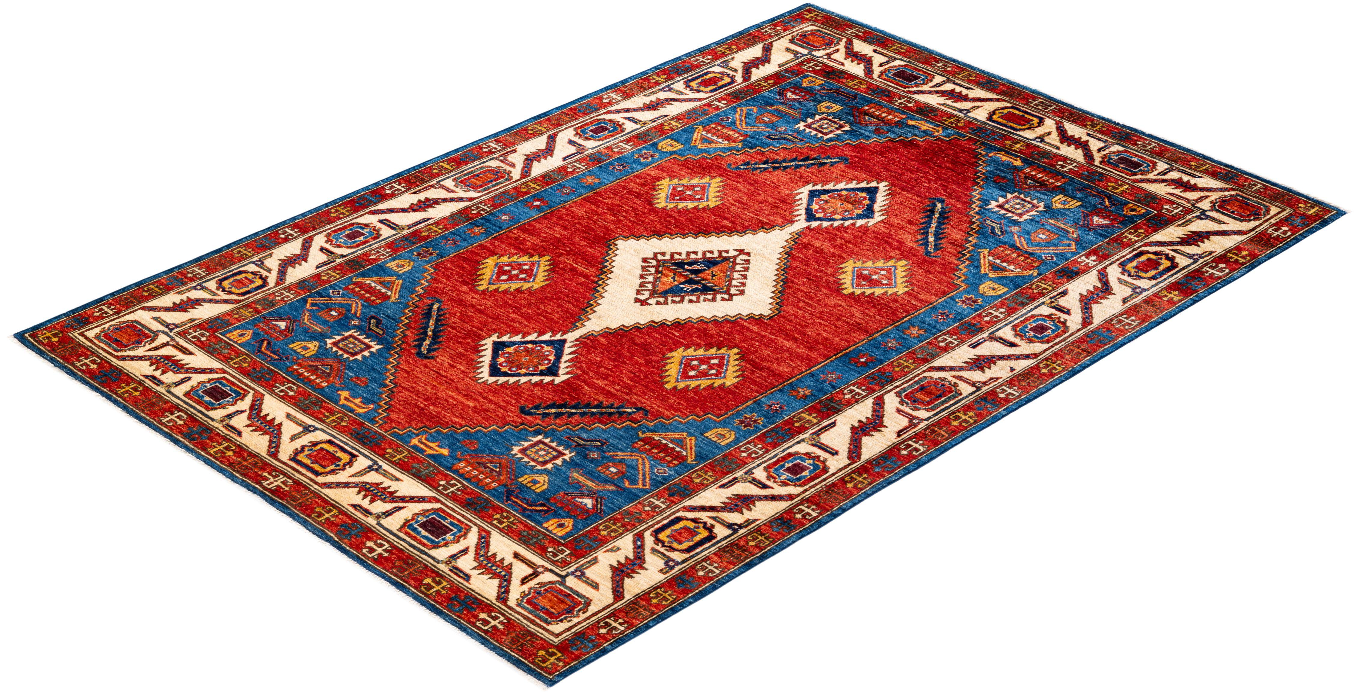 Serapi, One-of-a-Kind Hand Knotted Runner Rug, Blue For Sale 1