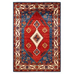 Serapi, One-of-a-Kind Hand Knotted Runner Rug, Blue