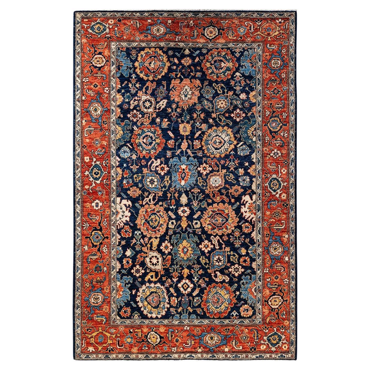 Serapi, One-of-a-kind hand knotted Runner Rug, Blue