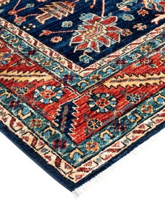 Serapi, One-of-a-kind Hand Knotted Runner Rug, Blue