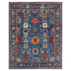 Serapi, One-of-a-kind Hand-Knotted Runner Rug, Blue