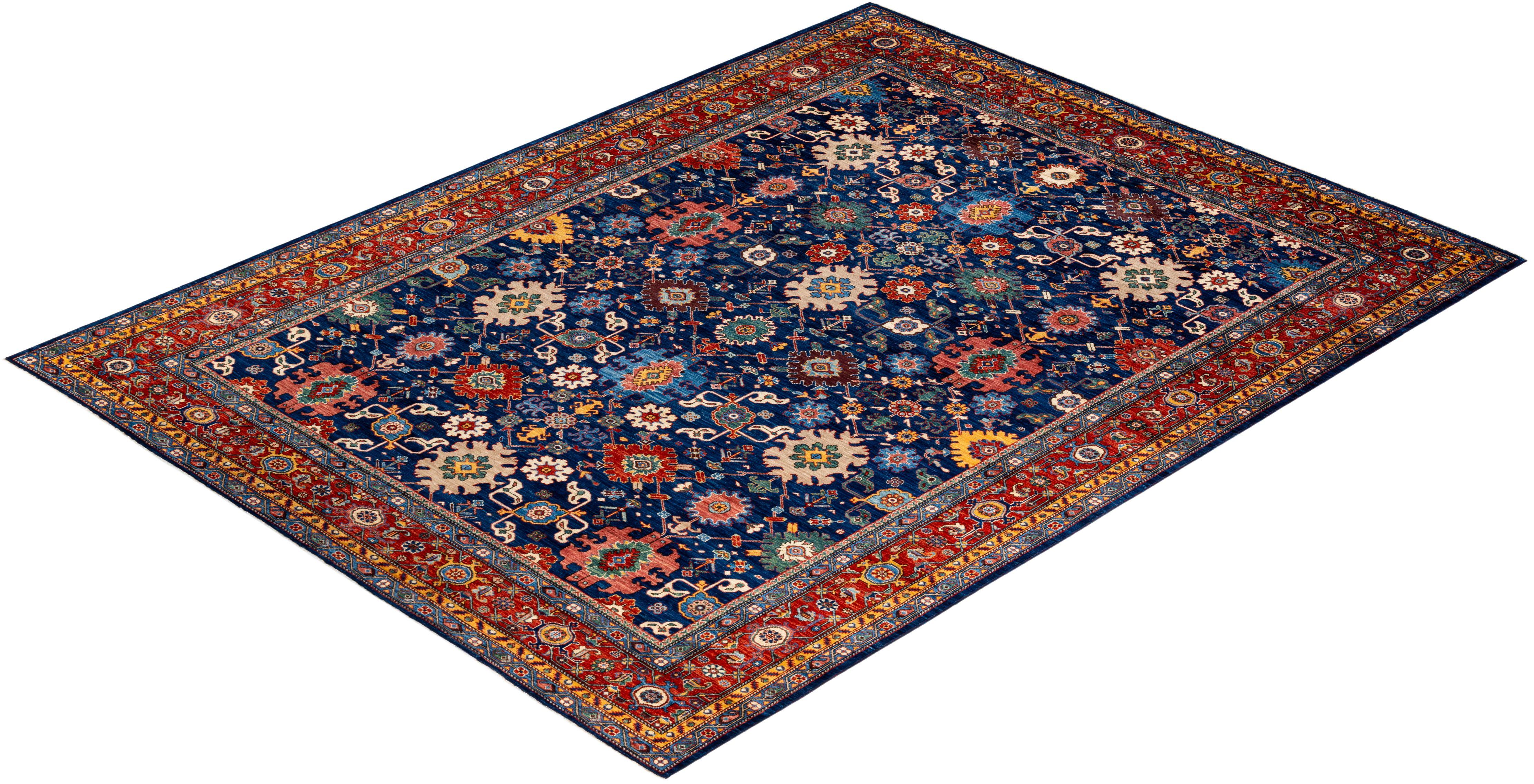 Serapi, One-of-a-Kind Hand-Knotted Runner Rug, Blue 1