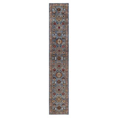 Serapi, One-of-a-kind Hand Knotted Runner Rug, Gray