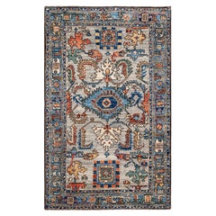 Serapi, One-of-a-kind Hand Knotted Runner Rug, Gray