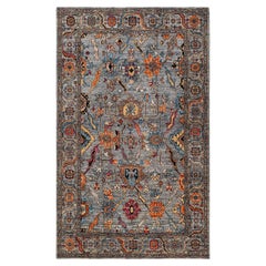 Serapi, One-of-a-Kind Hand Knotted Runner Rug, Gray