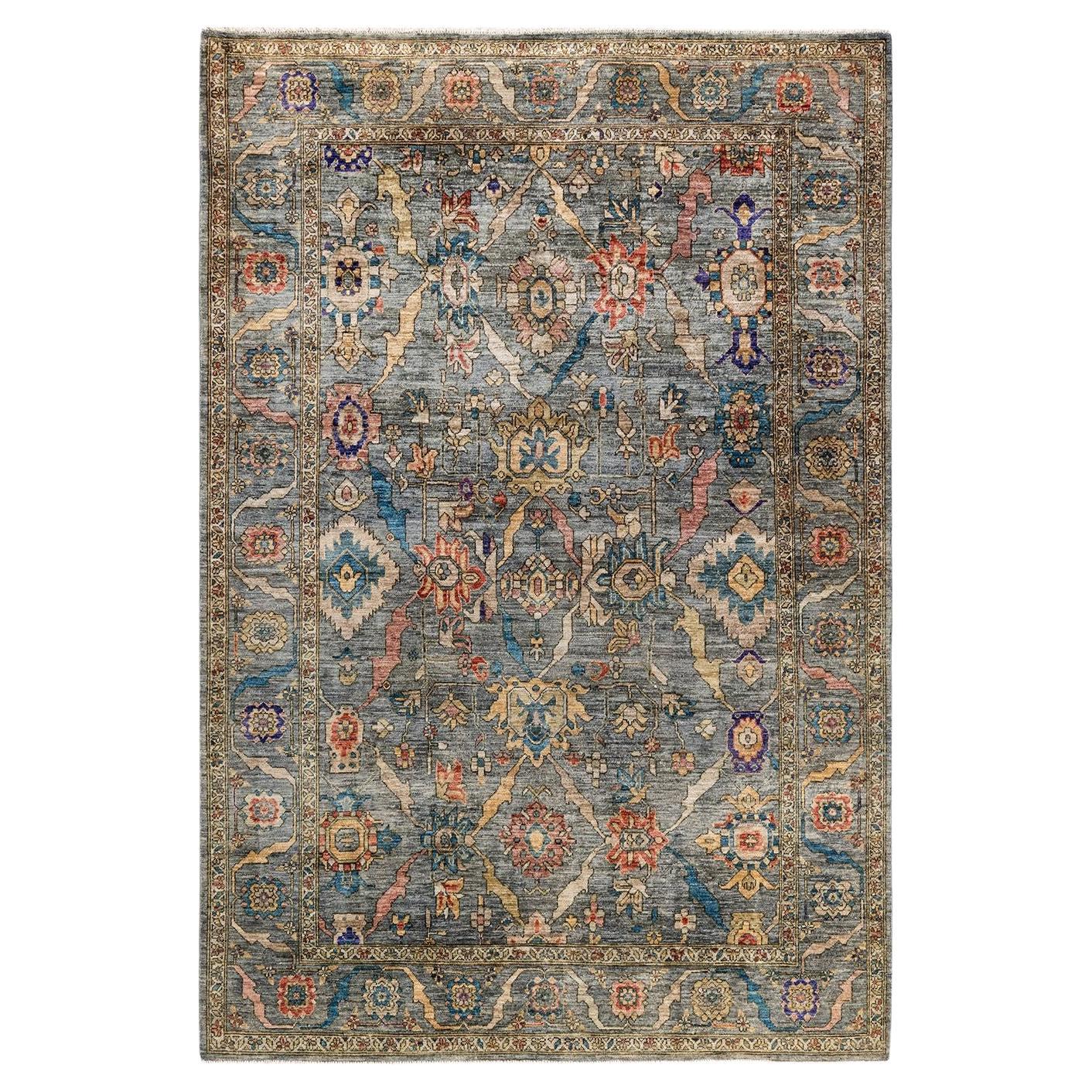 Serapi, One-of-a-kind hand knotted Runner Rug, Gray