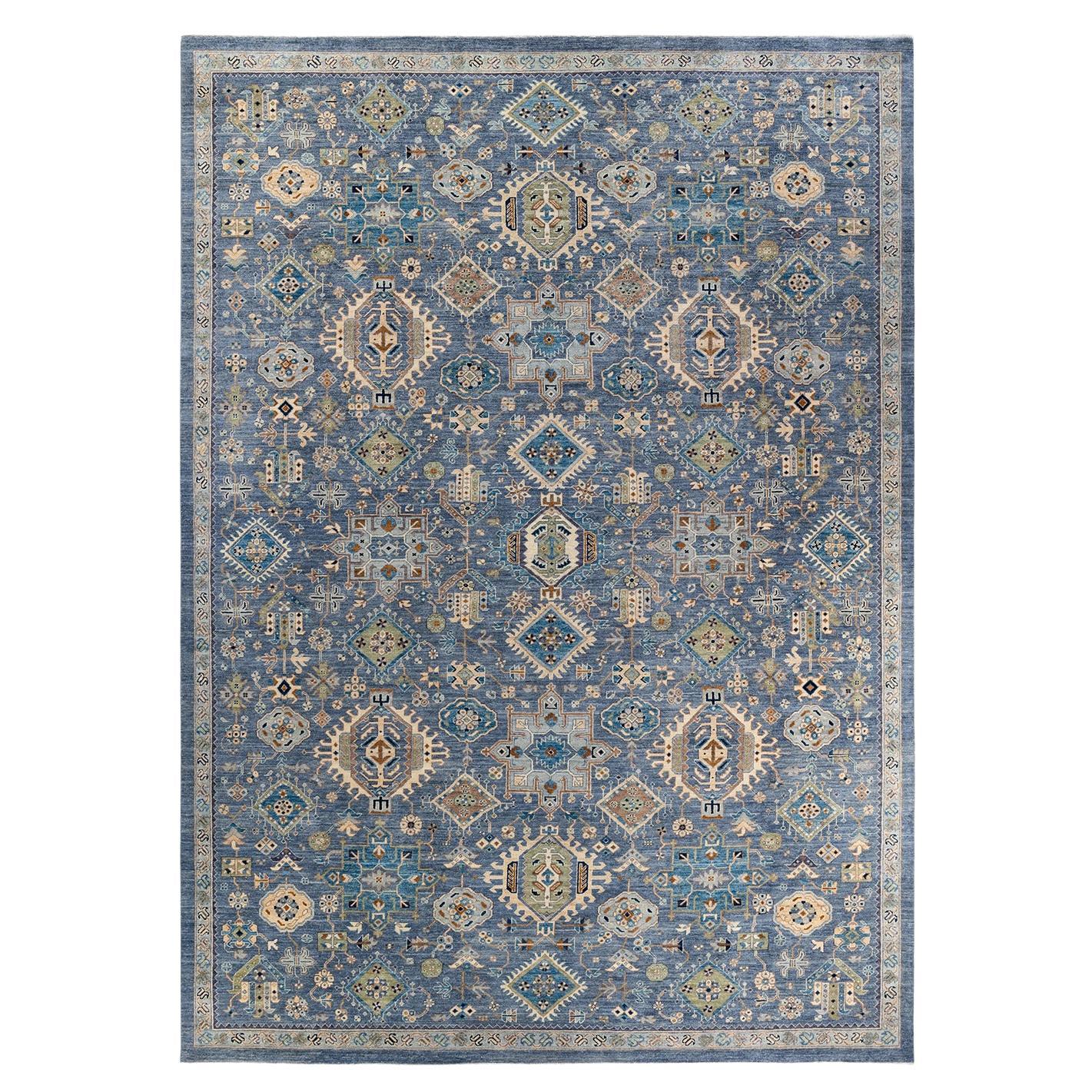 Serapi, One-of-a-Kind Hand-Knotted Runner Rug, Gray