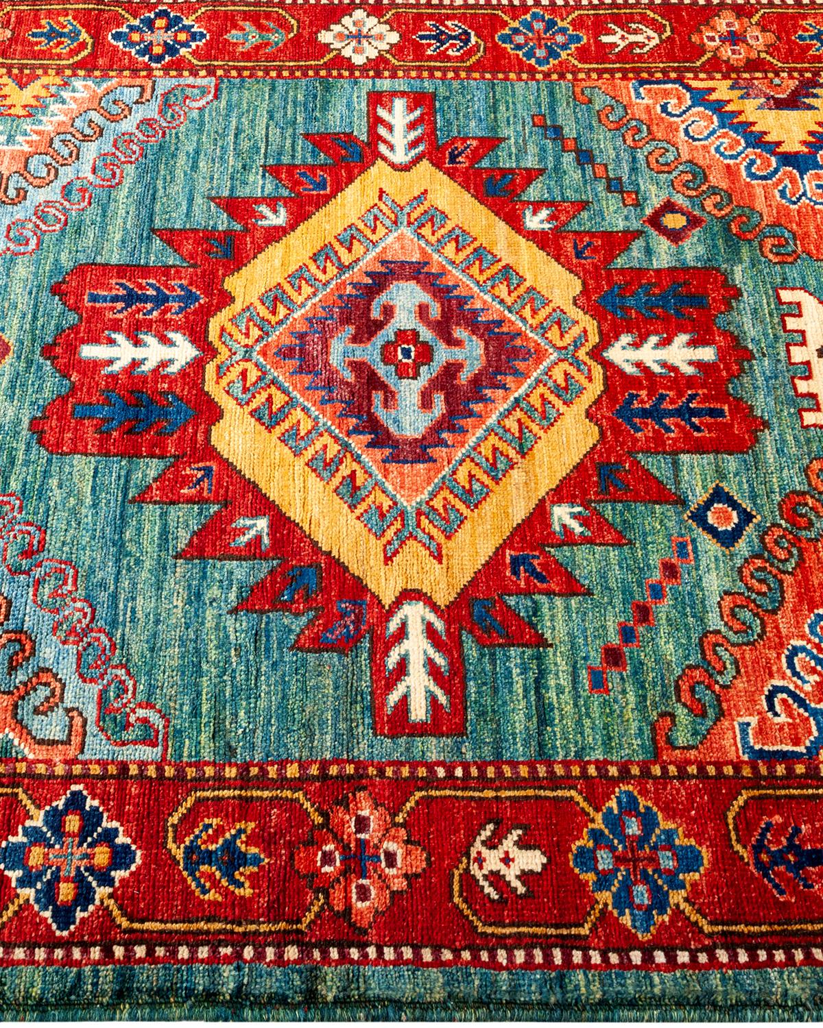 Serapi, One-of-a-kind Hand Knotted Runner Rug, Green In New Condition For Sale In Norwalk, CT