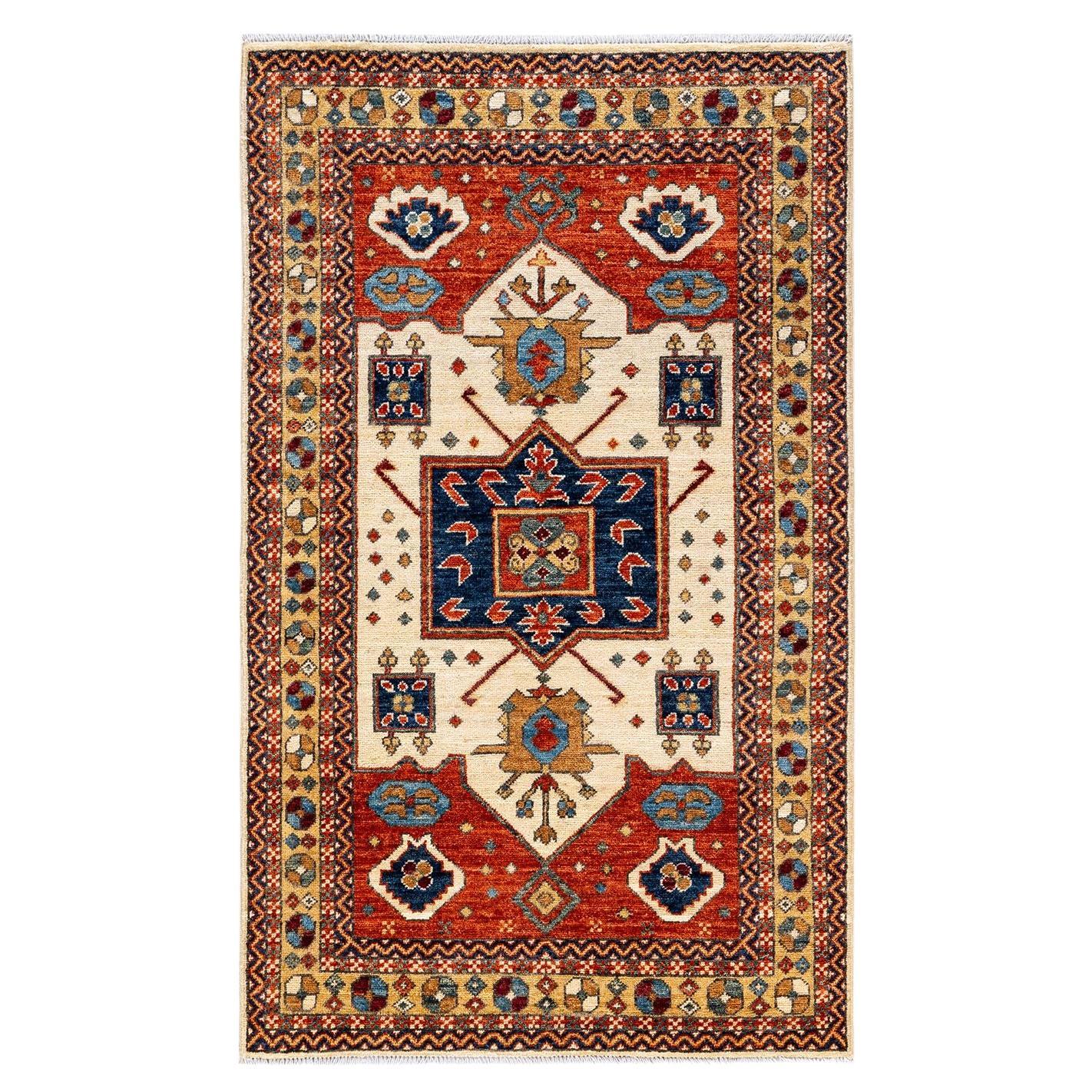 Serapi, One-of-a-kind Hand Knotted Runner Rug, Ivory