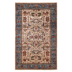 Serapi, One-of-a-Kind Hand Knotted Runner Rug, Ivory