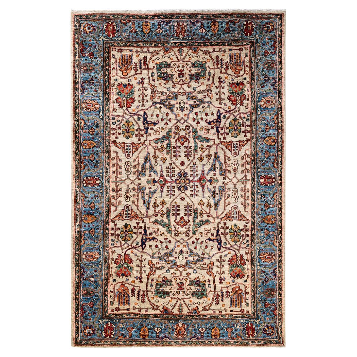 Serapi, One-of-a-kind hand knotted Runner Rug, Ivory