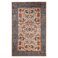 Serapi, One-of-a-kind hand knotted Runner Rug, Ivory