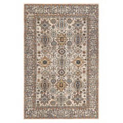 Serapi, One-of-a-kind Hand Knotted Runner Rug - Ivory, 5' 10" x 9' 0"