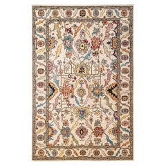 Serapi, One-of-a-Kind Hand Knotted Runner Rug, Ivory