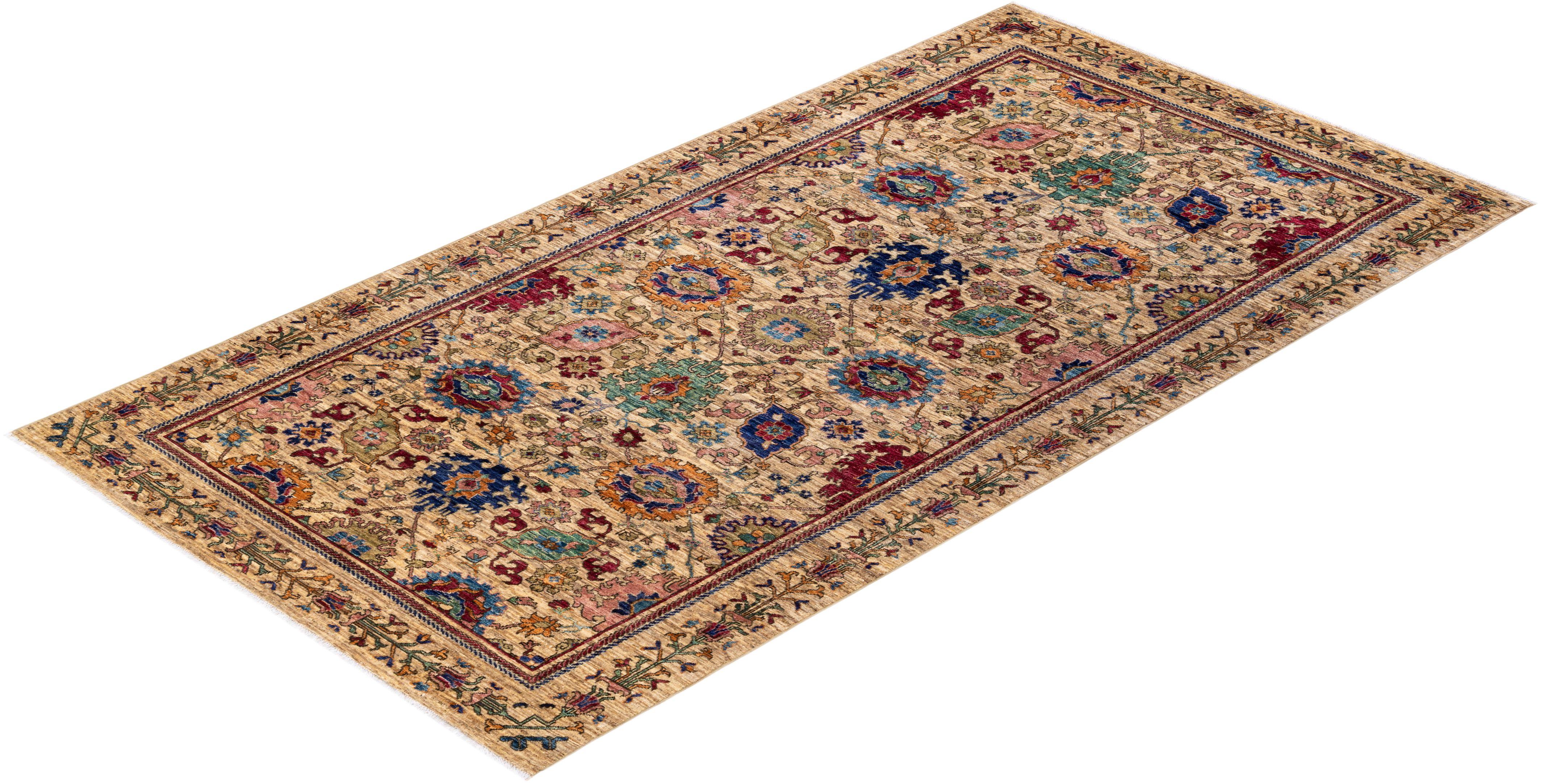 Serapi, One-of-a-kind Hand Knotted Runner Rug, Ivory For Sale 1