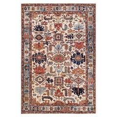 Serapi, One-of-a-kind Hand Knotted Runner Rug, Ivory