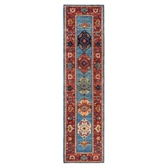 Serapi, One-of-a-kind Hand-Knotted Runner Rug, Light Blue, Unknown