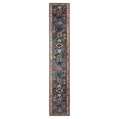 Serapi, One-of-a-kind Hand Knotted Runner Rug - Light Blue