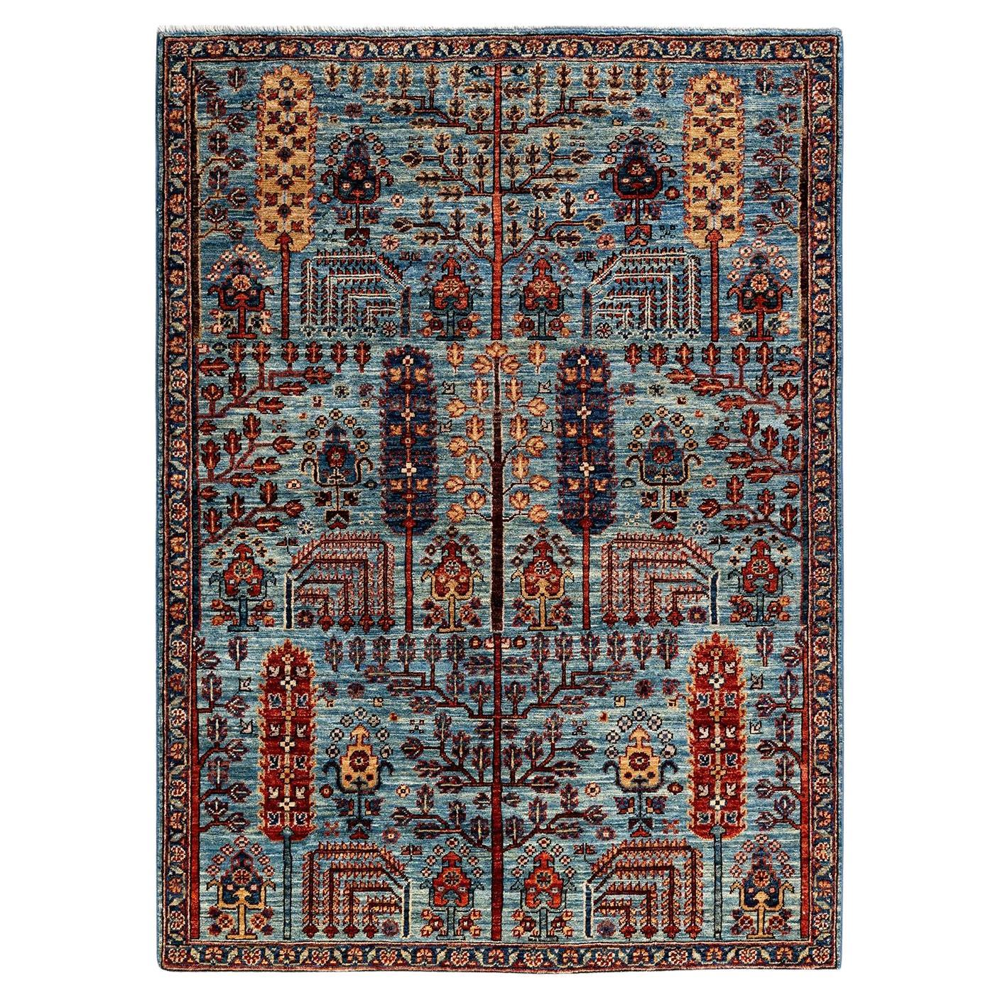 Serapi, OneofaKind HandKnotted Runner Rug Light Blue, 2' 1" x 4