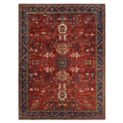 Serapi, One of a Kind Hand-Knotted Runner Rug, Orange