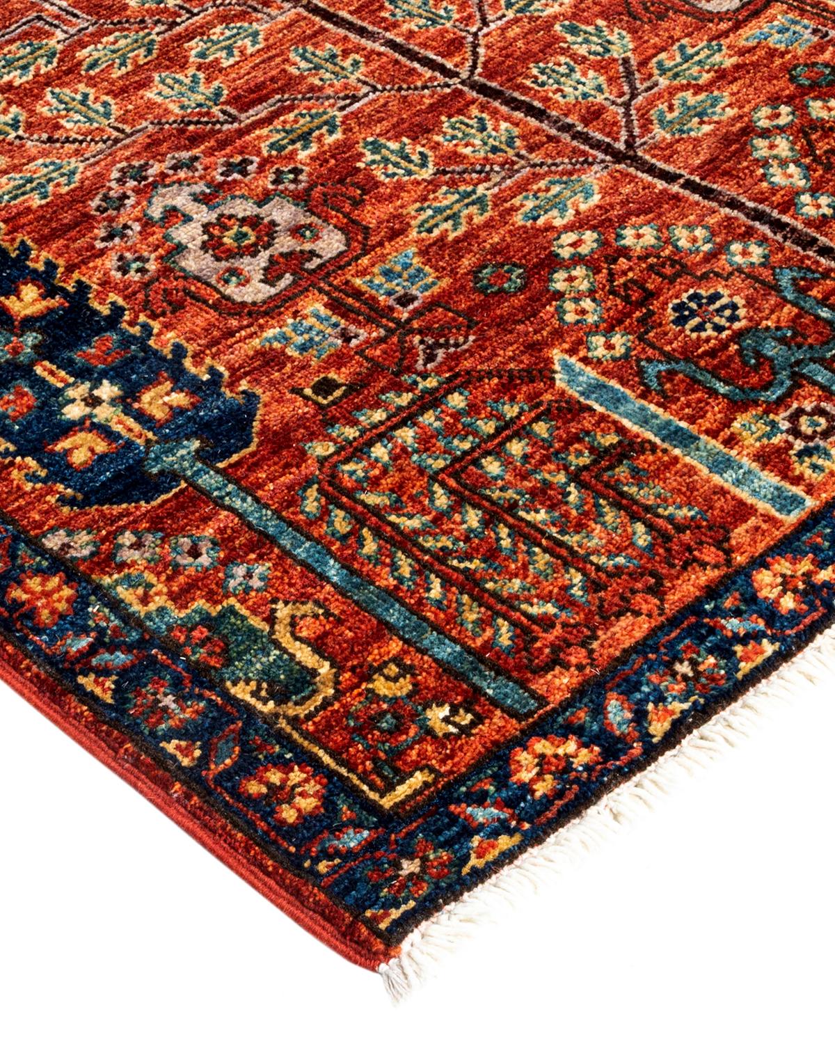Serapi, One-of-a-kind Hand-Knotted Runner Rug, Orange For Sale 1