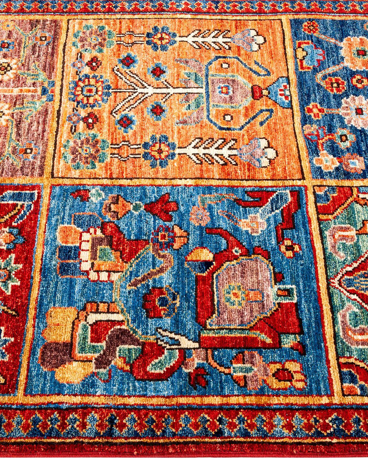 Pakistani Serapi, One-of-a-kind hand knotted Runner Rug, Orange For Sale