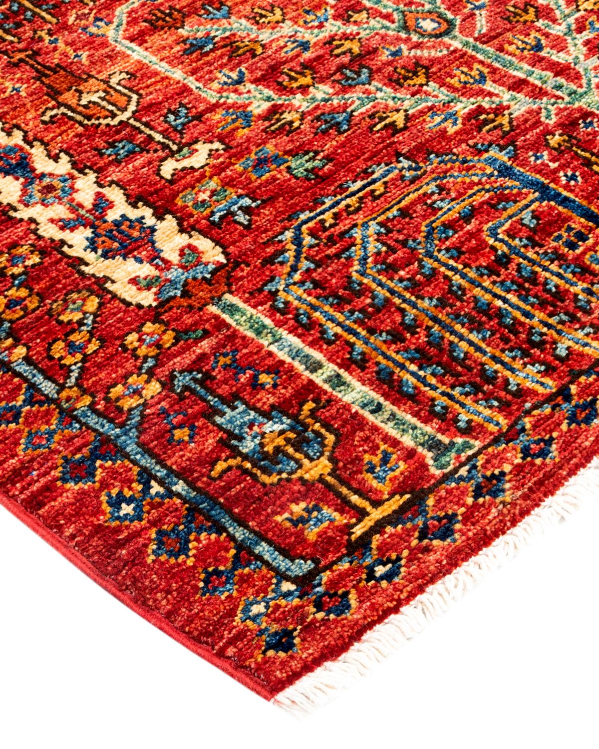 Serapi, One-of-a-Kind Hand-Knotted Runner Rug, Orange For Sale 1