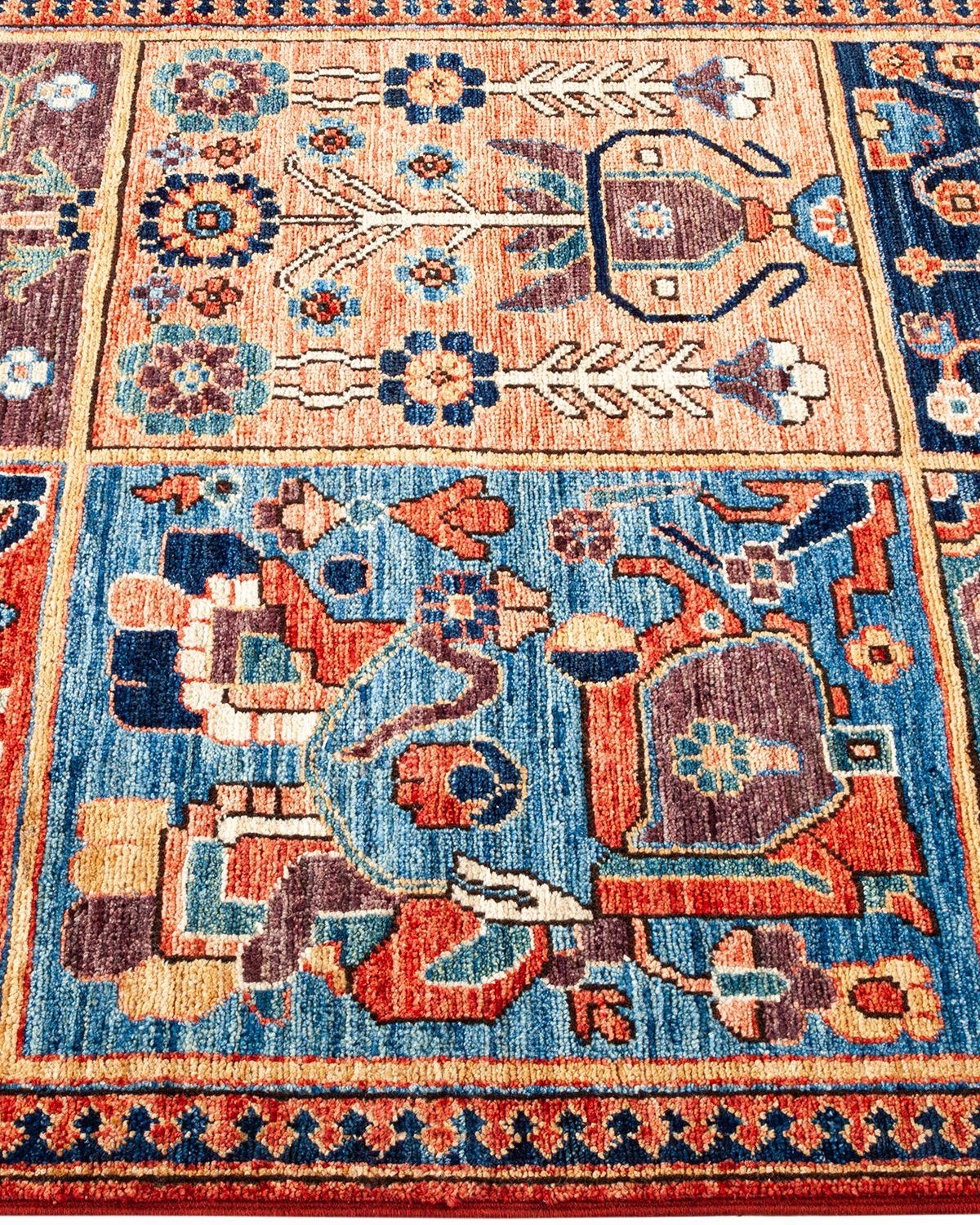 Pakistani Serapi, One-of-a-kind Hand Knotted Runner Rug, Orange For Sale