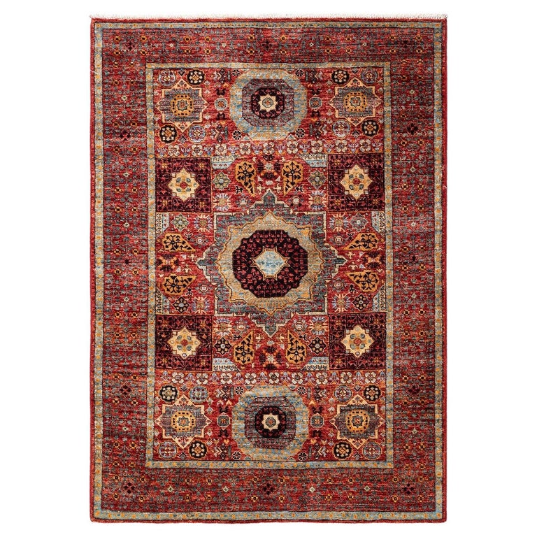 Hand Rummer Serapi, One-of-a-kind Hand Knotted Runner Rug, Orange For Sale at 1stDibs