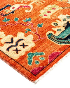 Serapi, One-of-a-Kind Hand Knotted Runner Rug, Orange