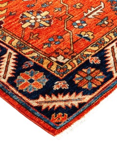 Serapi, One-of-a-kind Hand Knotted Runner Rug, Orange
