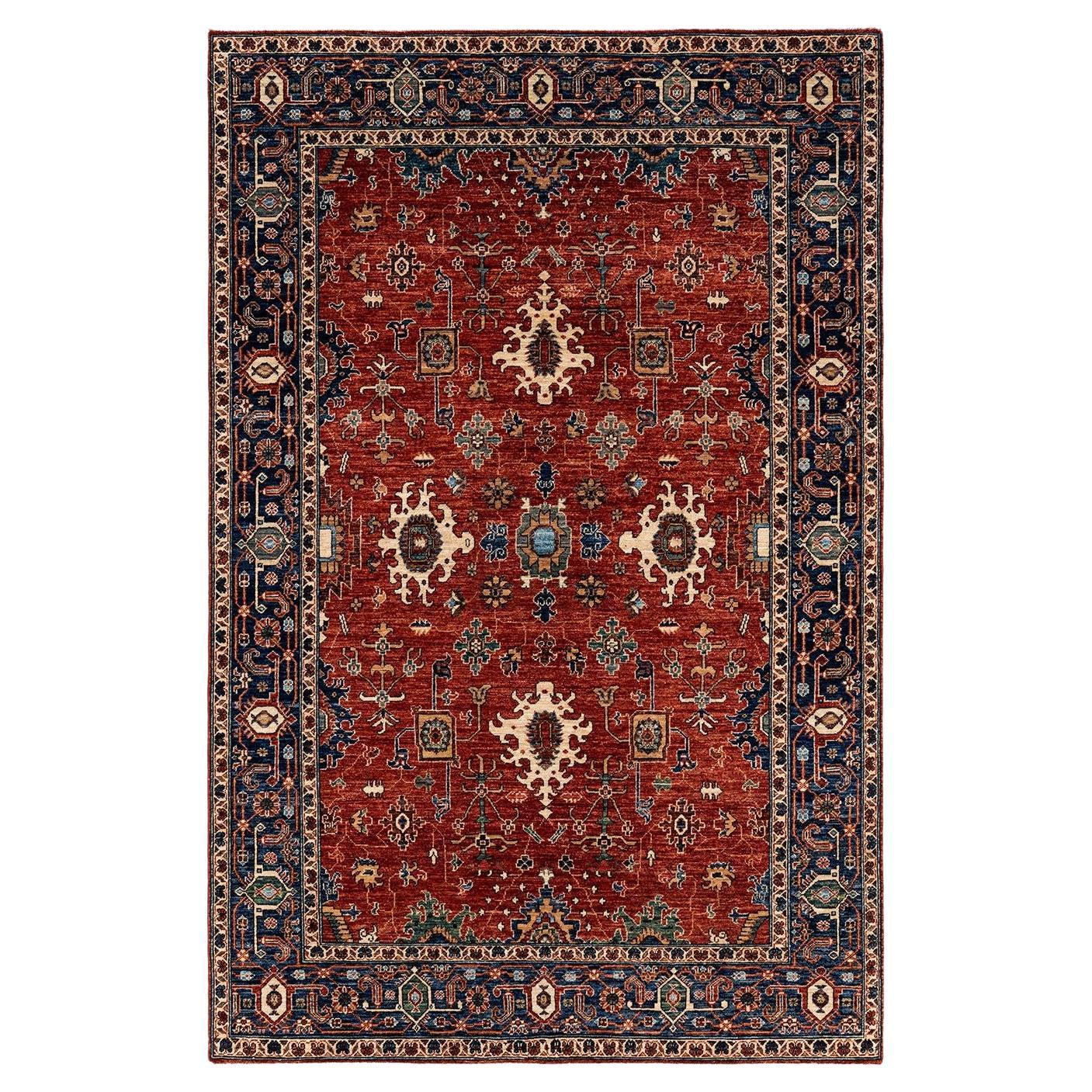 Serapi, One-of-a-kind hand knotted Runner Rug, Orange For Sale