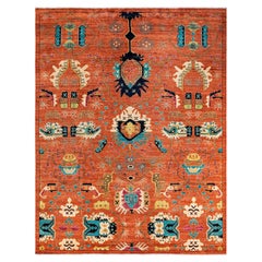 Serapi, One-of-a-Kind Hand Knotted Runner Rug, Orange