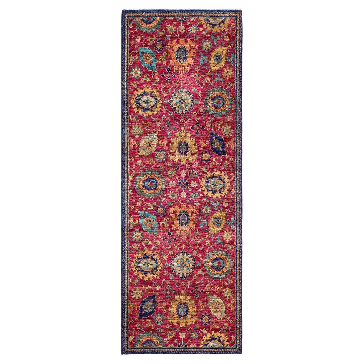 Serapi, OneofaKind Hand Knotted Runner Rug, Purple For Sale at 1stDibs