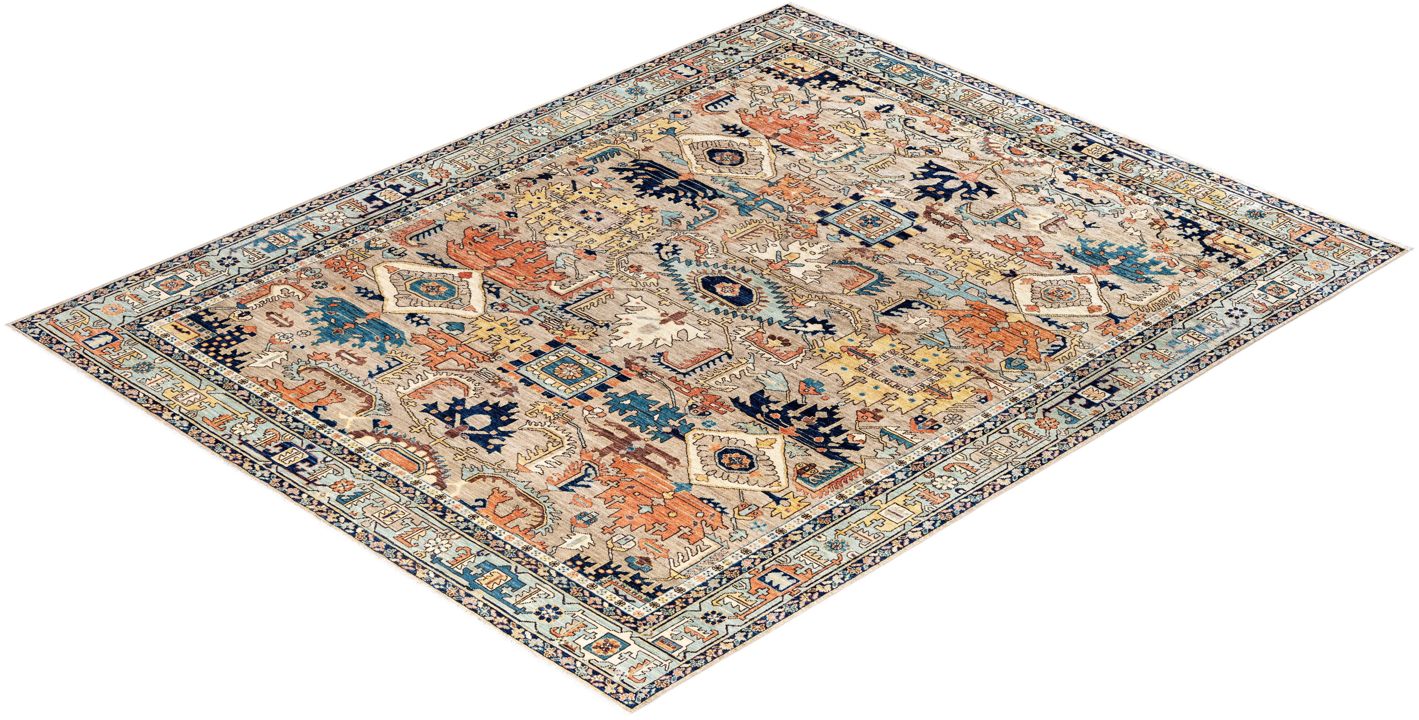 Serapi One-of-a-Kind Wool Beige Area Rug 8' 0