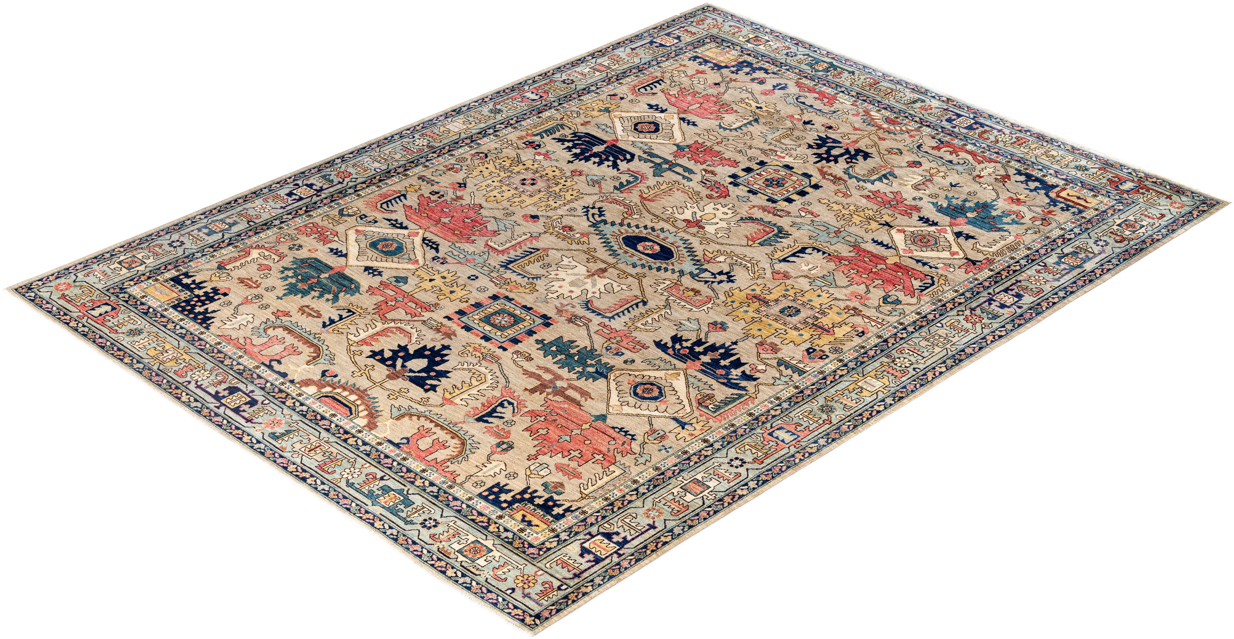 Serapi One-of-a-Kind Wolle Beige Bereich Teppich 9' 1