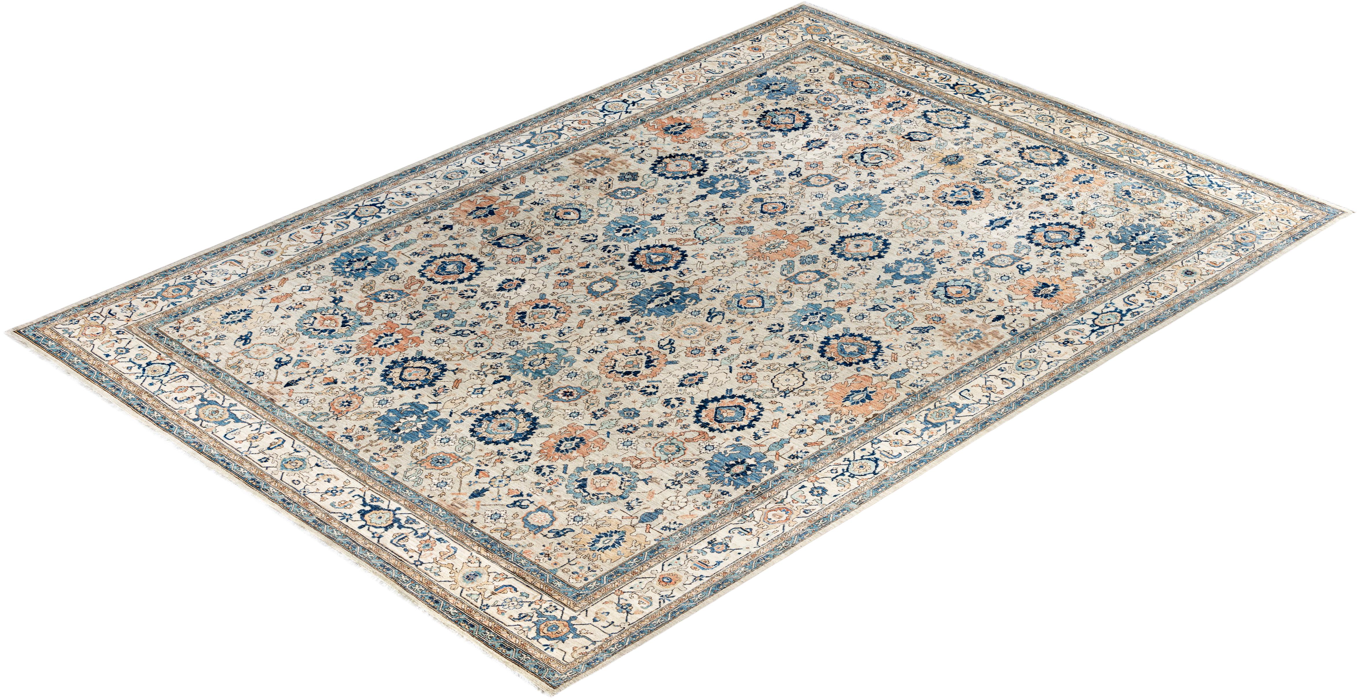 Serapi One-of-a-Kind Wolle Beige Bereich Teppich 9' 9