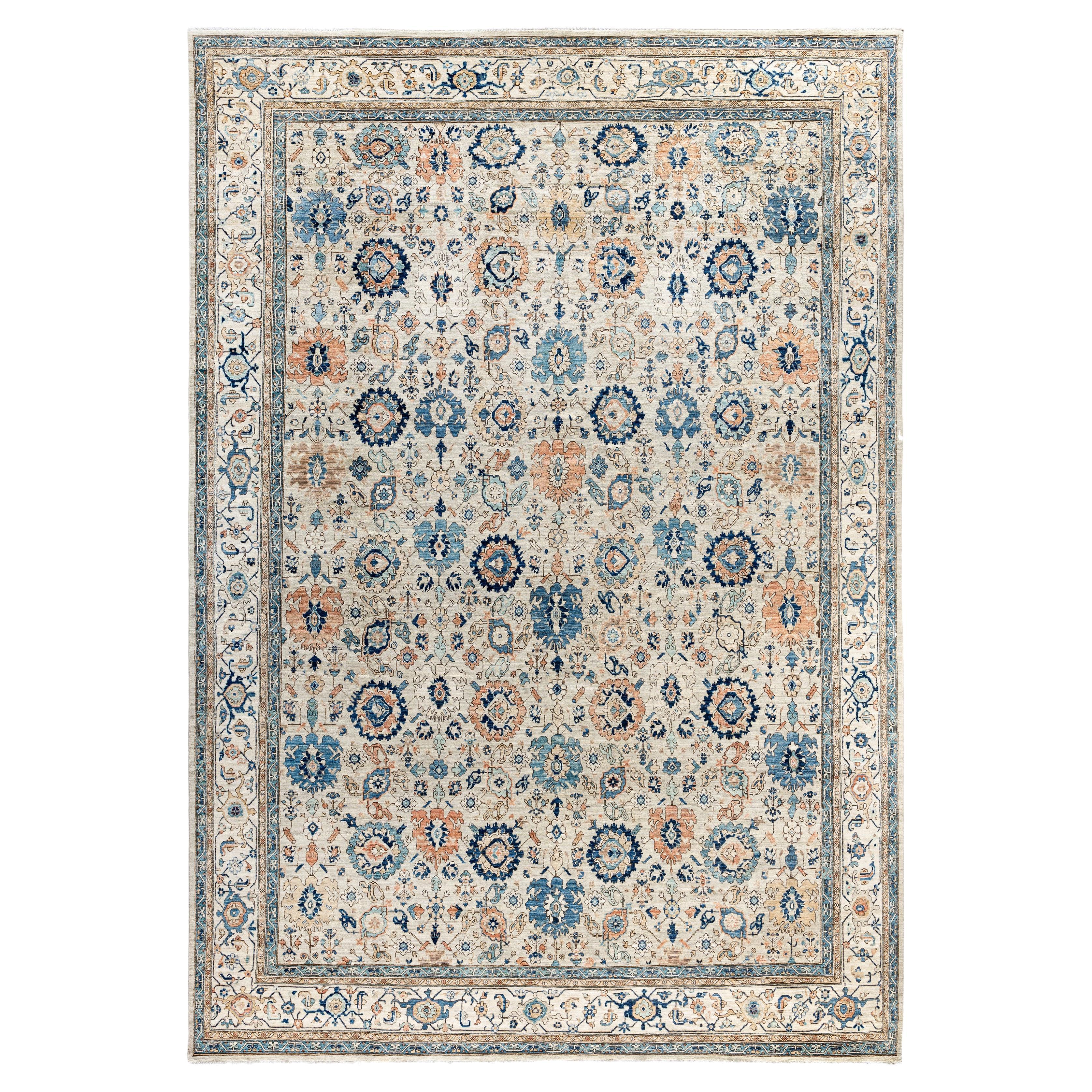 Serapi One-of-a-Kind Wool Beige Area Rug 9' 9" x 14' 0"
