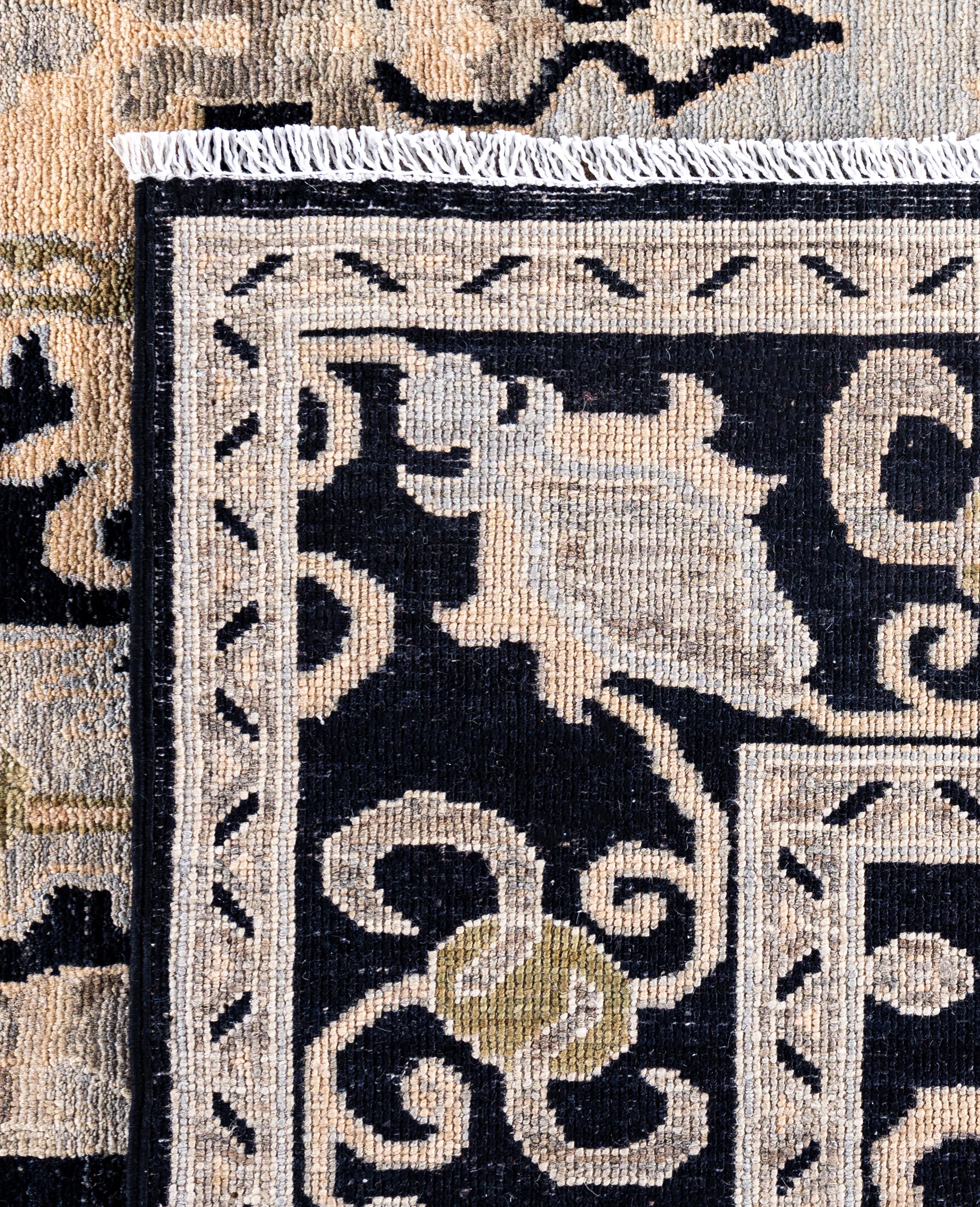 Serapi One-of-a-Kind Wool Black Area Rug 7' 11