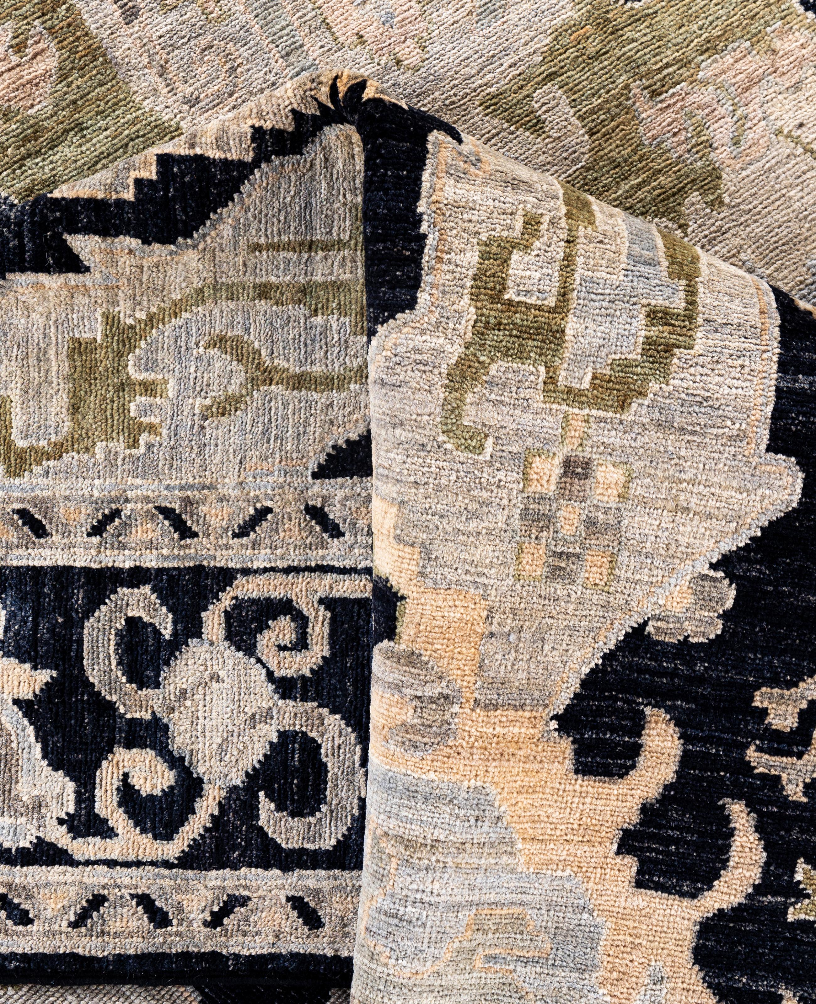 Serapi One-of-a-Kind Wool Black Area Rug 7' 11