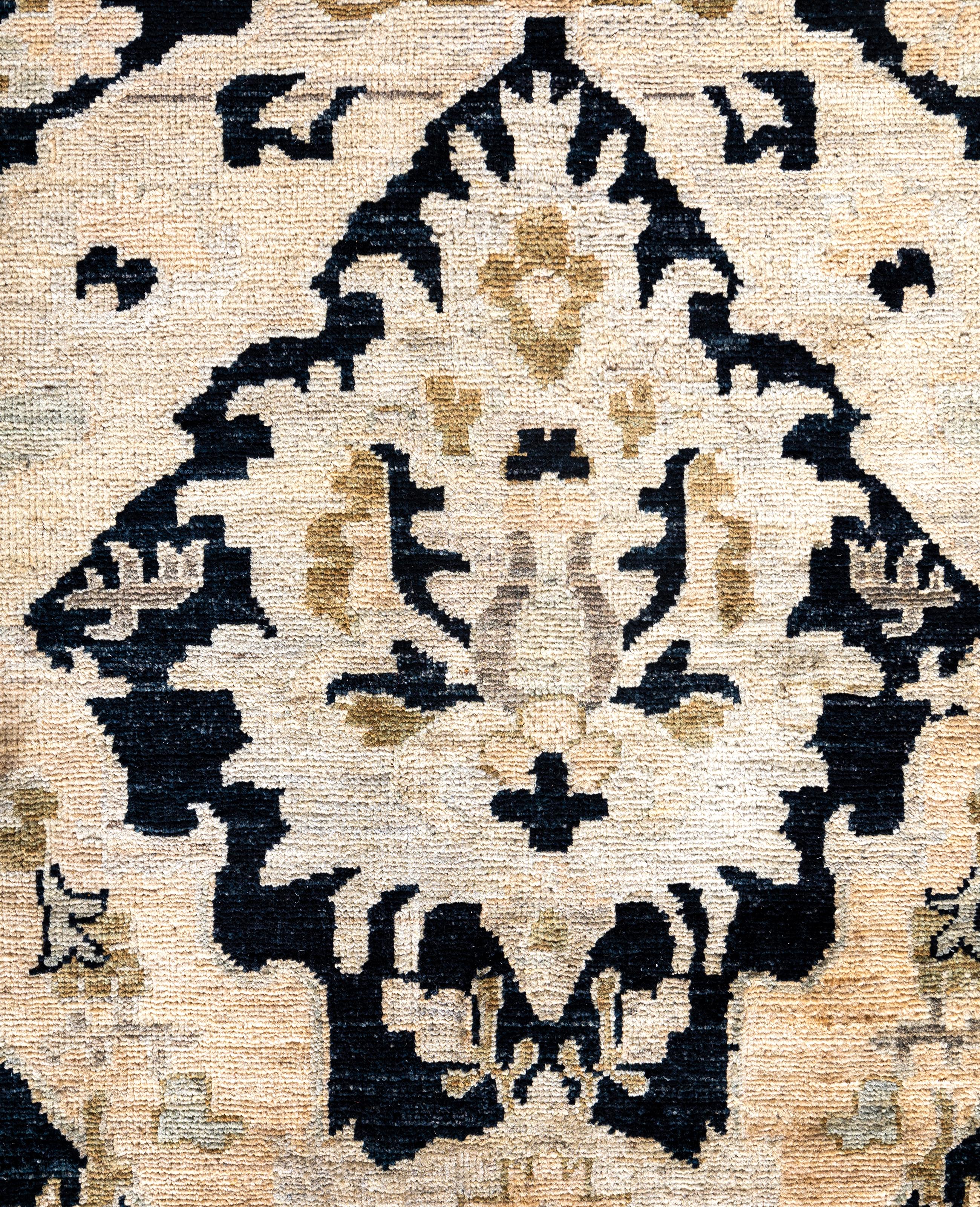 Pakistani Serapi One-of-a-Kind Wool Black Area Rug 7' 11