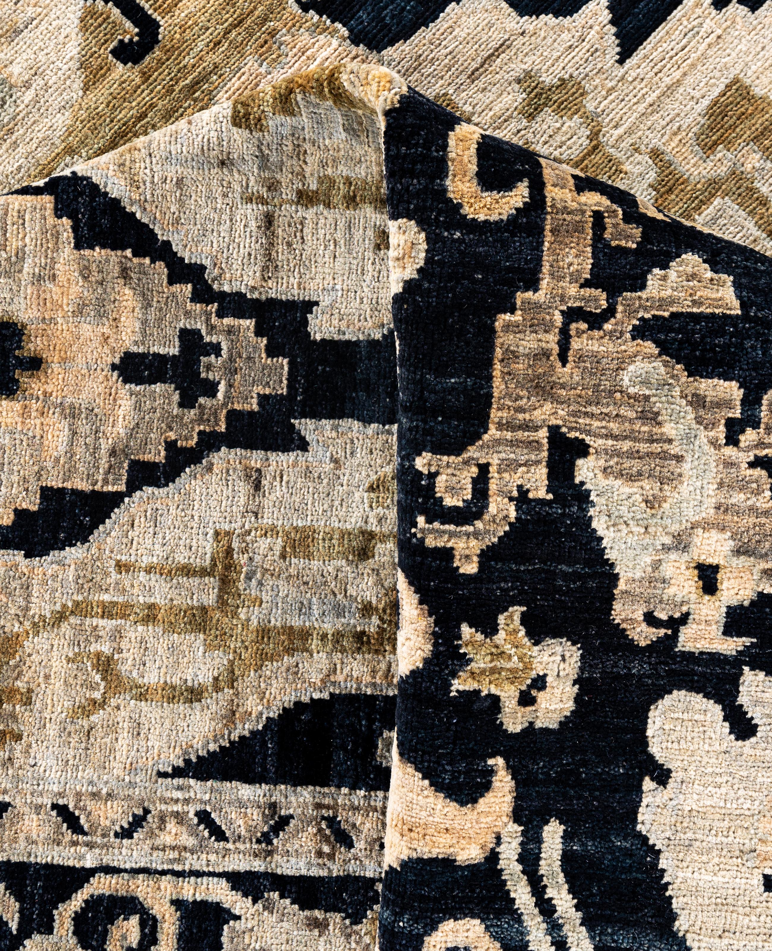 Serapi One-of-a-Kind Wool Black Area Rug 7' 11