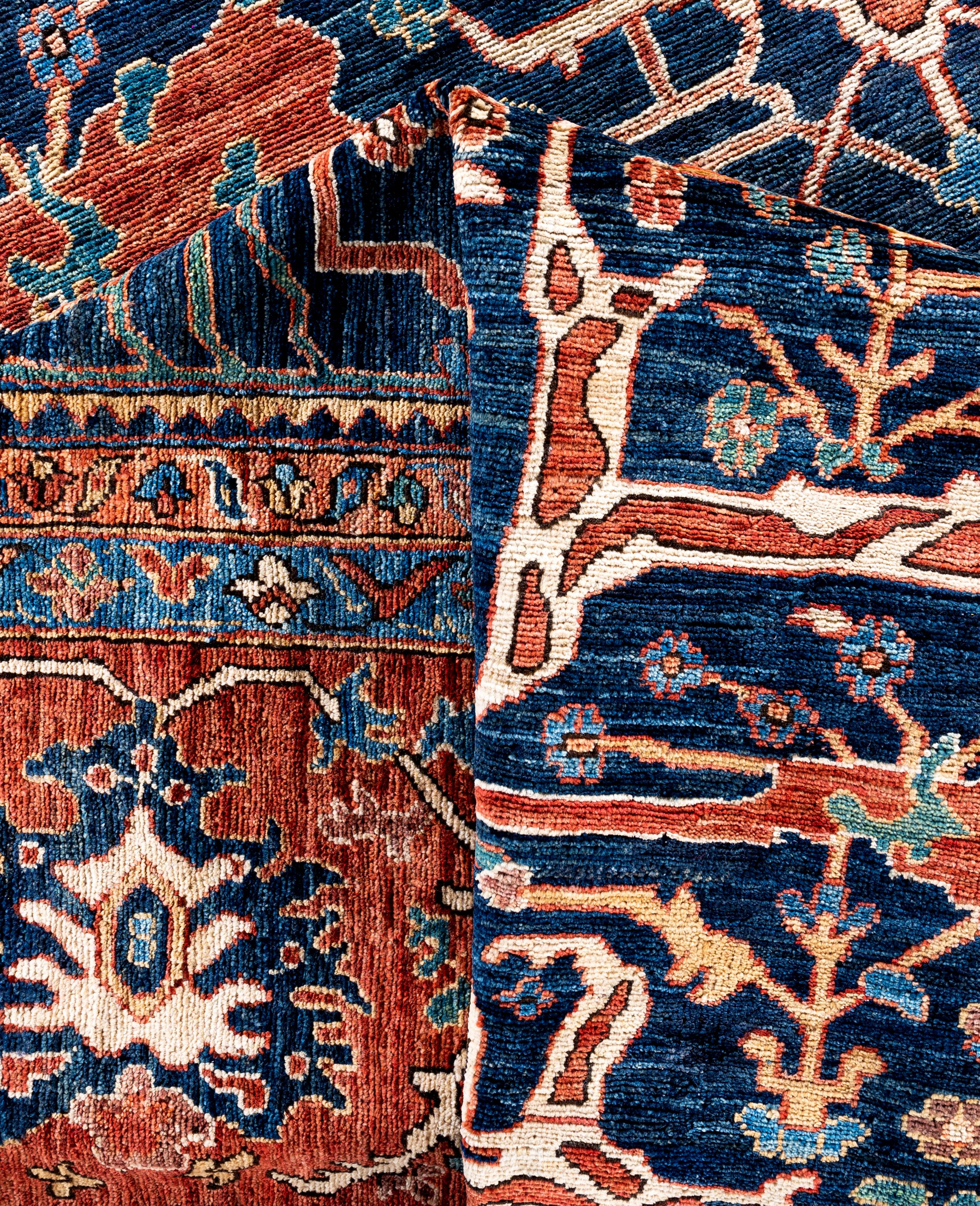 Serapi One-of-a-Kind Wool Blue Area Rug 10' 0