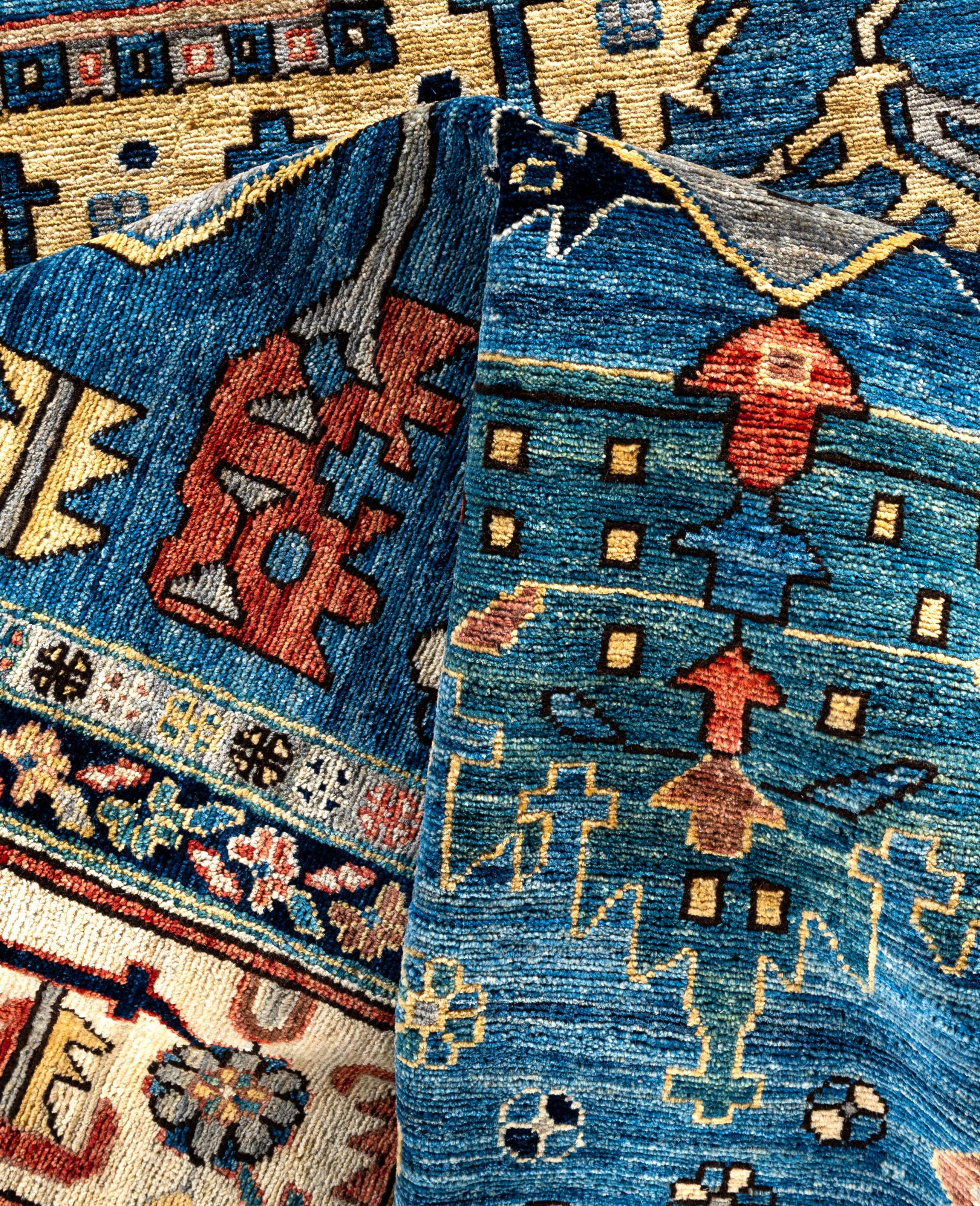 Serapi One-of-a-Kind Wool Blue Area Rug 10' 1