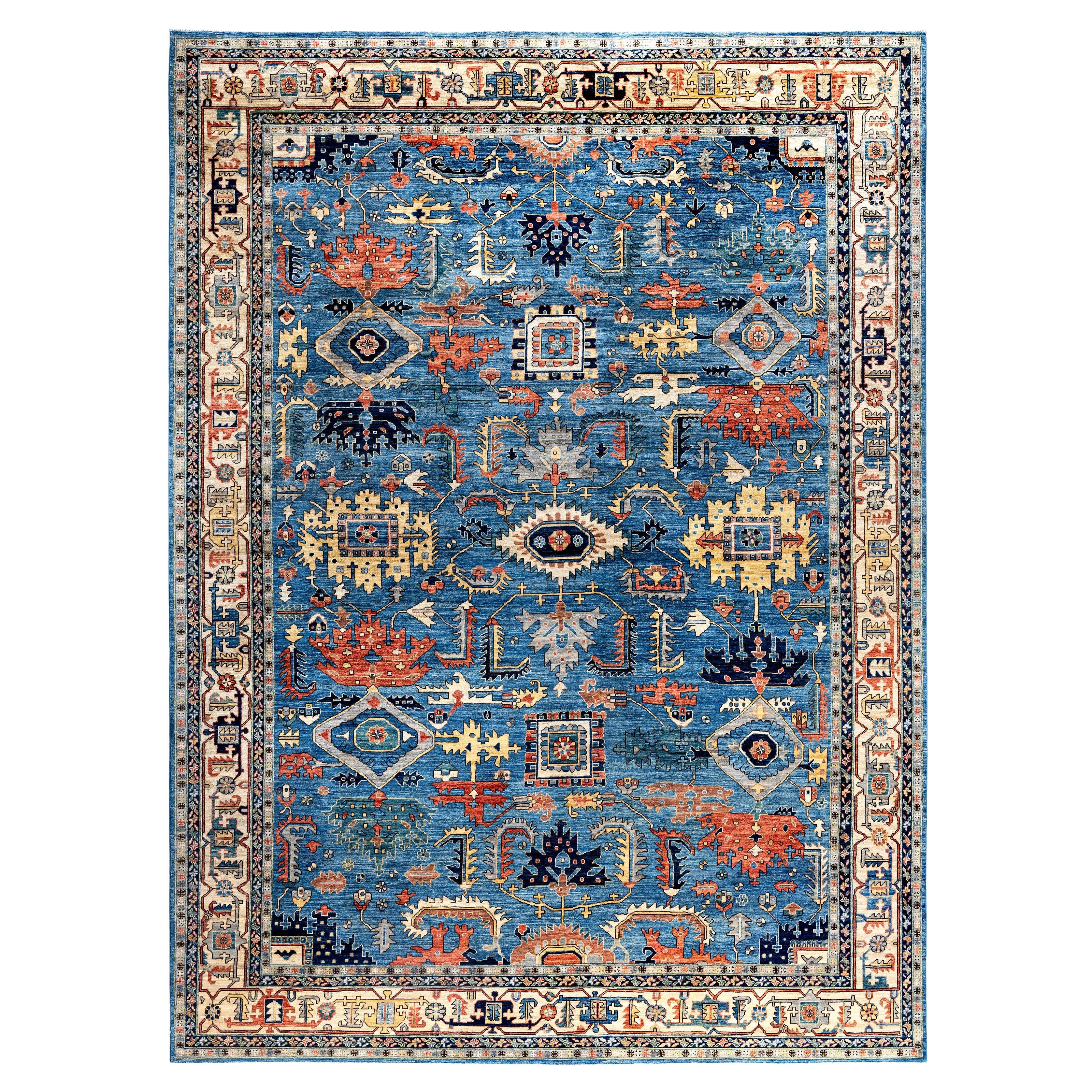 Serapi One-of-a-Kind Wool Blue Area Rug 10' 1" x 13' 10"